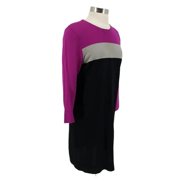 Diane Von Furstenberg Aina Sheath Dress Colorblock 3/4 Sleeve Mini - Picture 3 of 9